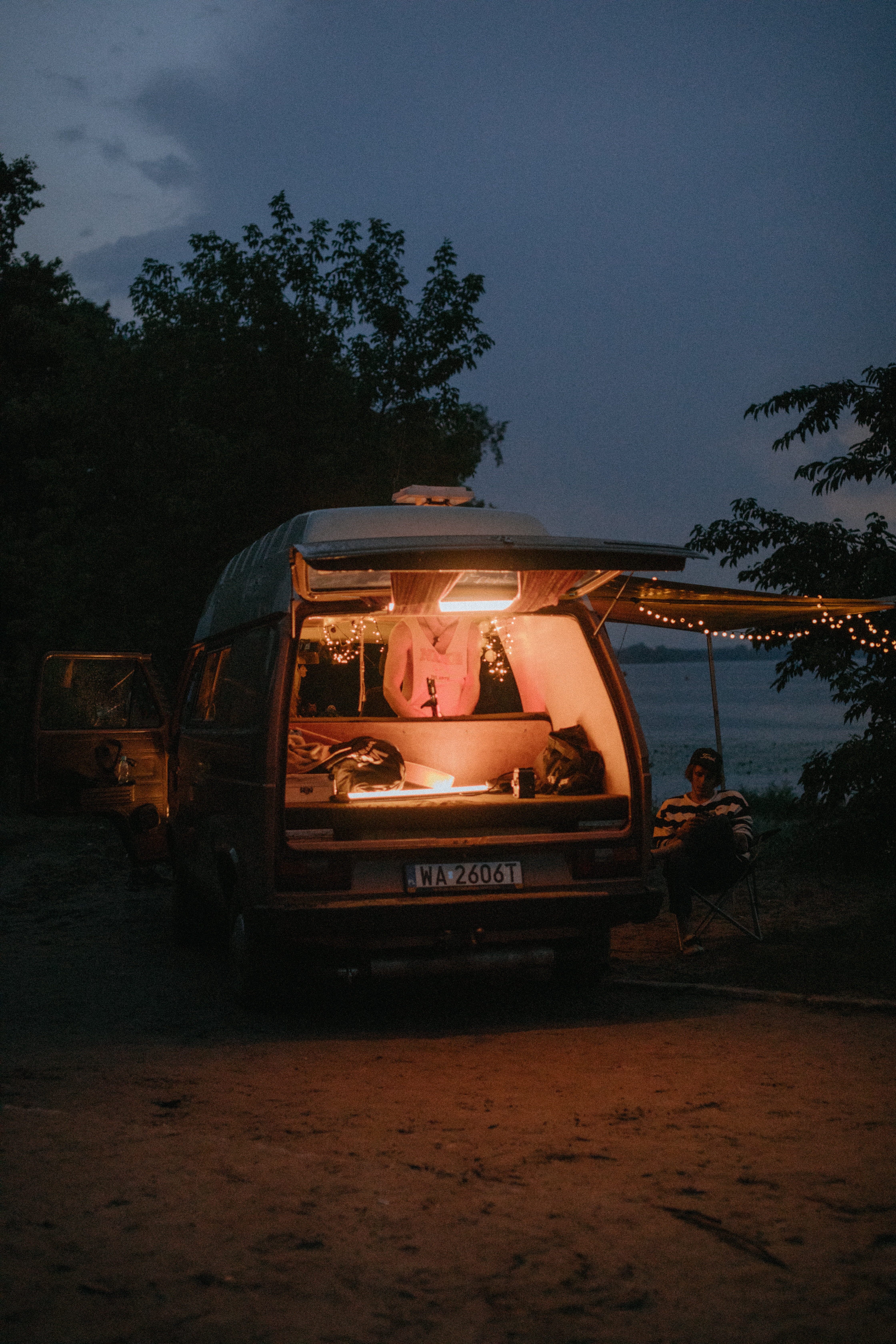Camping picture with beautiful sky